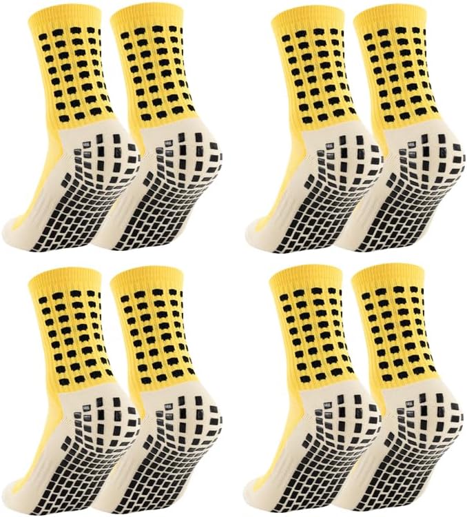 BUKEORE Store 4/6 Pairs Grip Soccer Socks Anti Slip Non Slip Men's Athletic Socks for Football Basketball Sports - Image 1